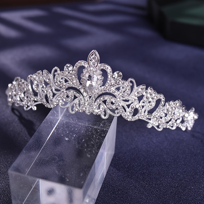 Baroque Crown And Tiara Golden Crystal Bride Wedding Queen Crowns Decorative Princess Tiaras Rhinestone Hair Accessories For Women And Girls