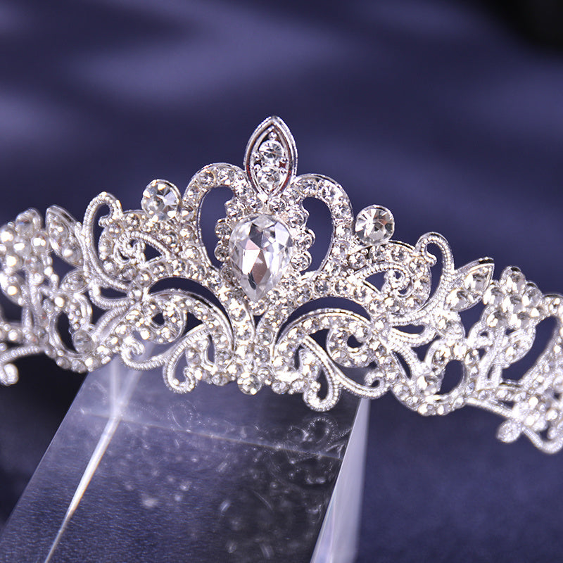 Baroque Crown And Tiara Golden Crystal Bride Wedding Queen Crowns Decorative Princess Tiaras Rhinestone Hair Accessories For Women And Girls