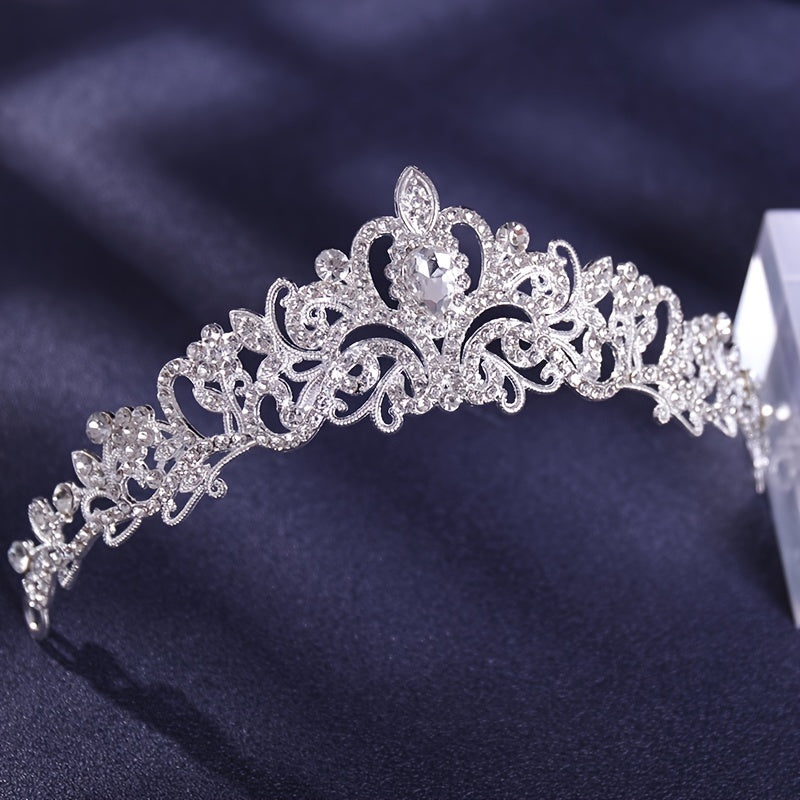 Baroque Crown And Tiara Golden Crystal Bride Wedding Queen Crowns Decorative Princess Tiaras Rhinestone Hair Accessories For Women And Girls