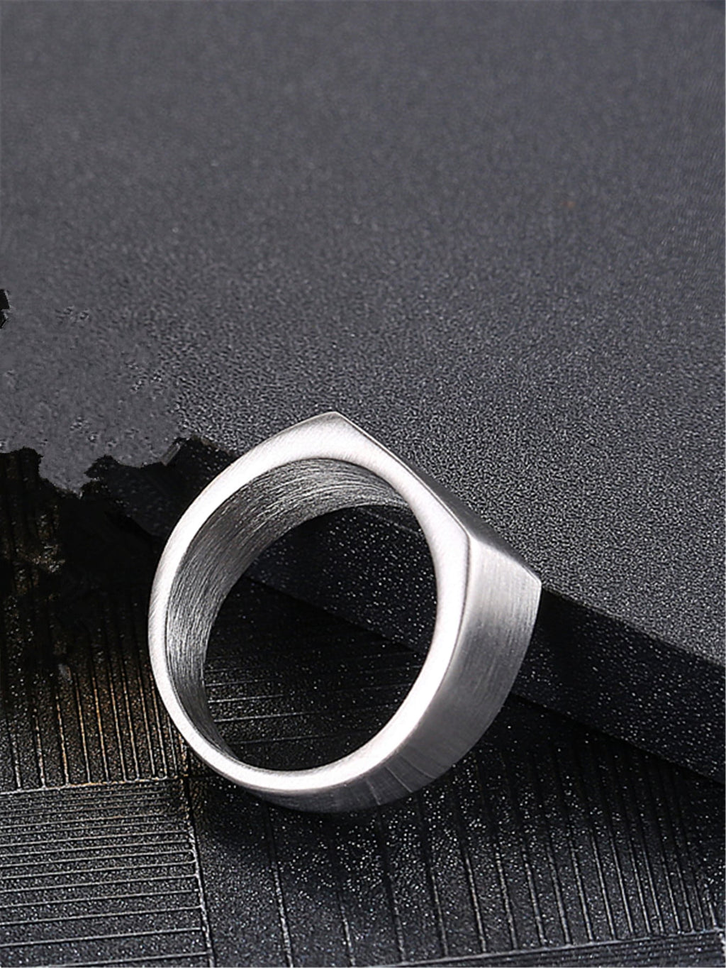 Simple Men's Stainless Steel Square Ring