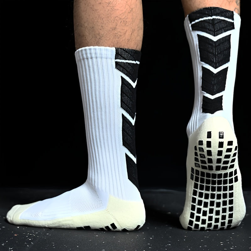 Non-Slip Soccer Grip Socks with Towel Bottom for Enhanced Performance and Stability in Sports - For Soccer Players - Moisture-Wicking & Breathable Fabric - Suitable for Training & Matches - Great Gift for Athletes