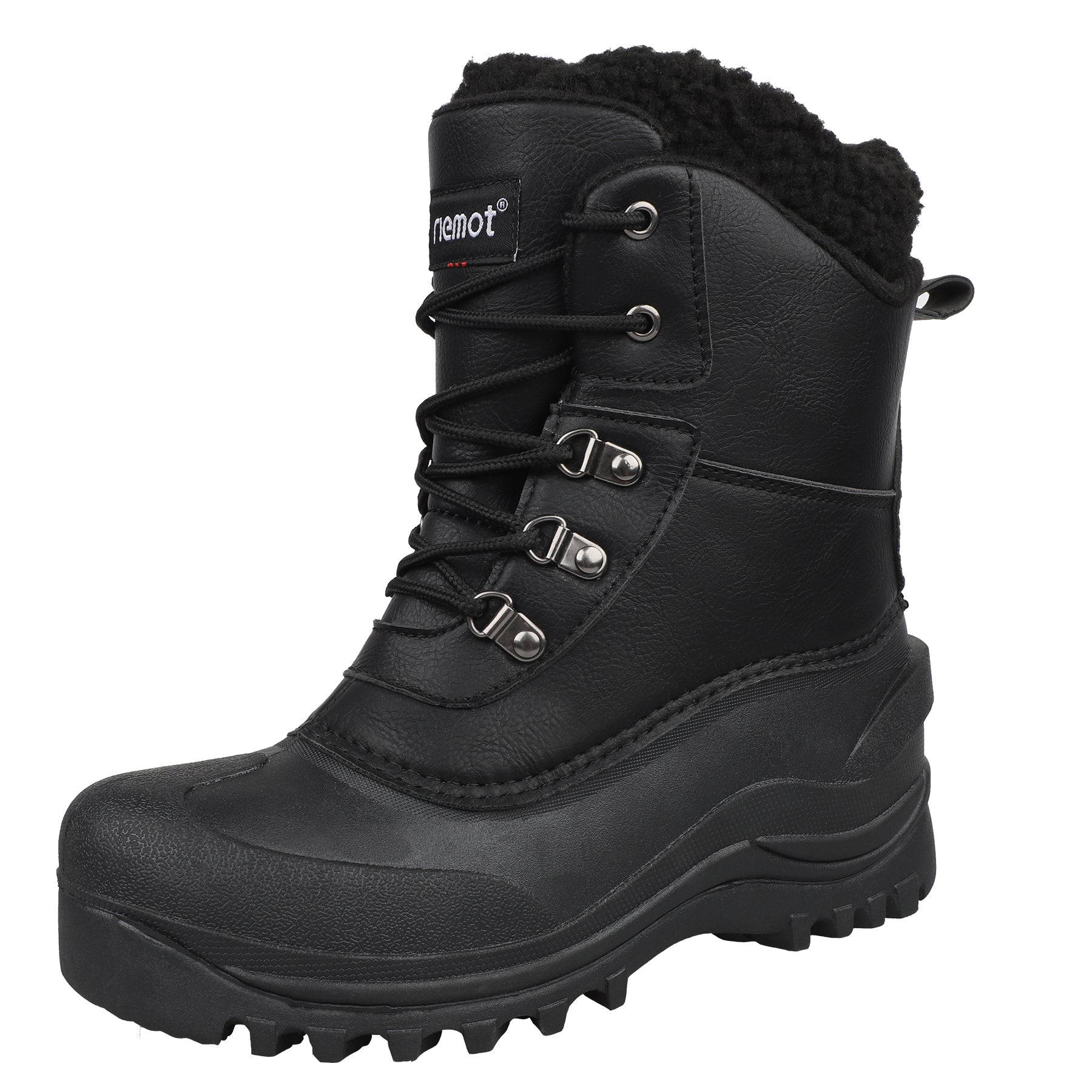 [Popular Choice] Riemot Men's High Quality Snow Boots - Durable, Non-Slip Traction Sole for Hiking, Trekking & Gardening - Warm Fleece Lined Ankle Support, Lace-Up Closure- Versatile All-Season Outdoor Footwear