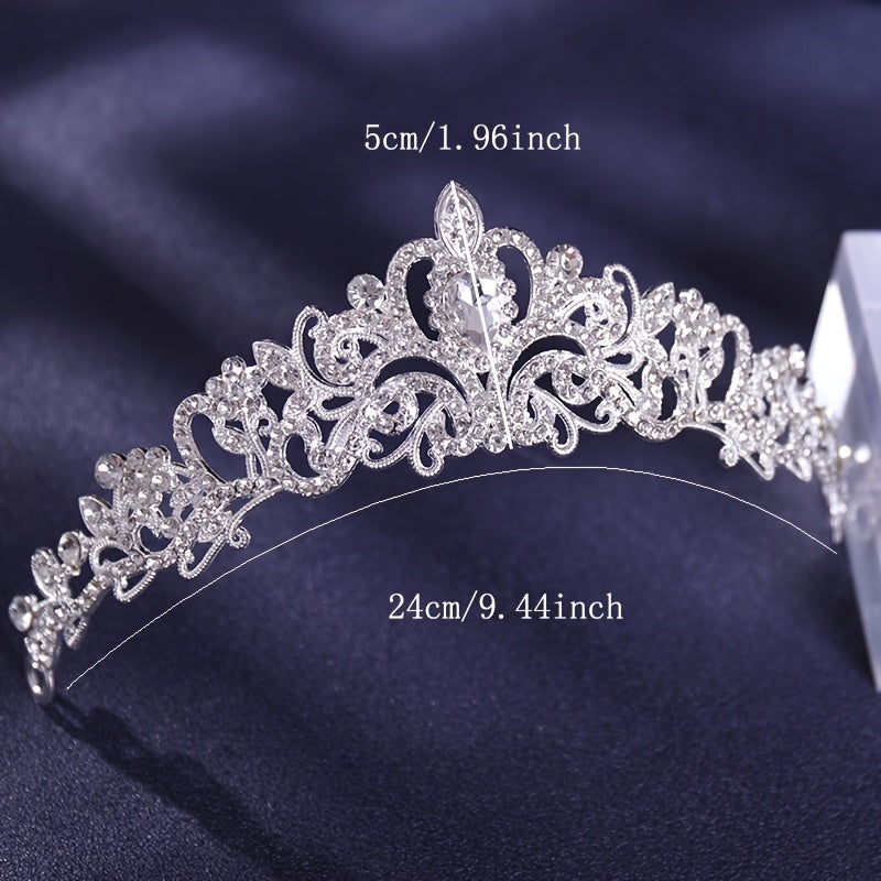 Baroque Crown And Tiara Golden Crystal Bride Wedding Queen Crowns Decorative Princess Tiaras Rhinestone Hair Accessories For Women And Girls