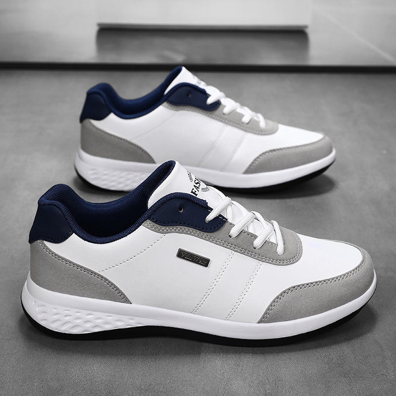 VanWeir Men'S Lightweight Running Shoes - Navy Blue & White, Stability Lace-Up Sneakers with MD/TPR Sole, Breathable Fabric Lining for Outdoor Sports, Hiking & Casual Wear, Hiking Footwear, Modern Sneakers, Secure Fit Footwea