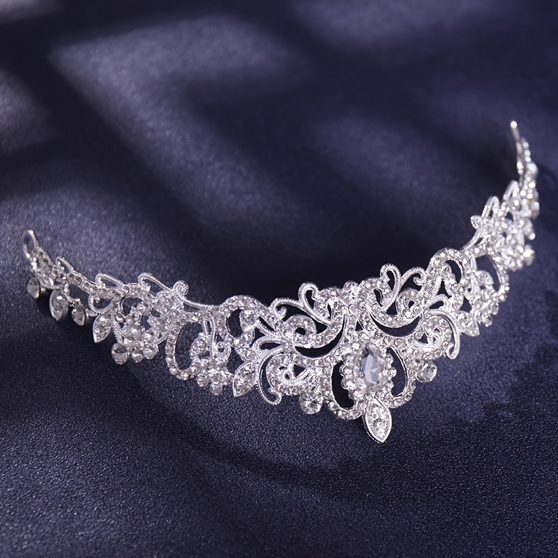 Baroque Crown And Tiara Golden Crystal Bride Wedding Queen Crowns Decorative Princess Tiaras Rhinestone Hair Accessories For Women And Girls