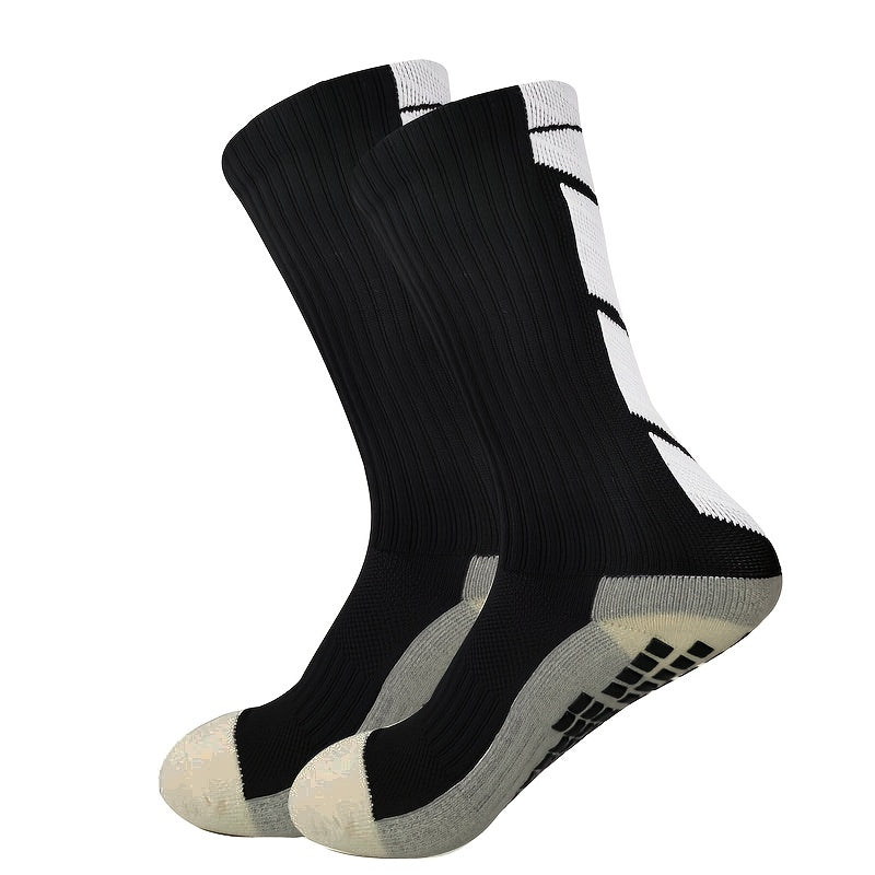 Non-Slip Soccer Grip Socks with Towel Bottom for Enhanced Performance and Stability in Sports - For Soccer Players - Moisture-Wicking & Breathable Fabric - Suitable for Training & Matches - Great Gift for Athletes