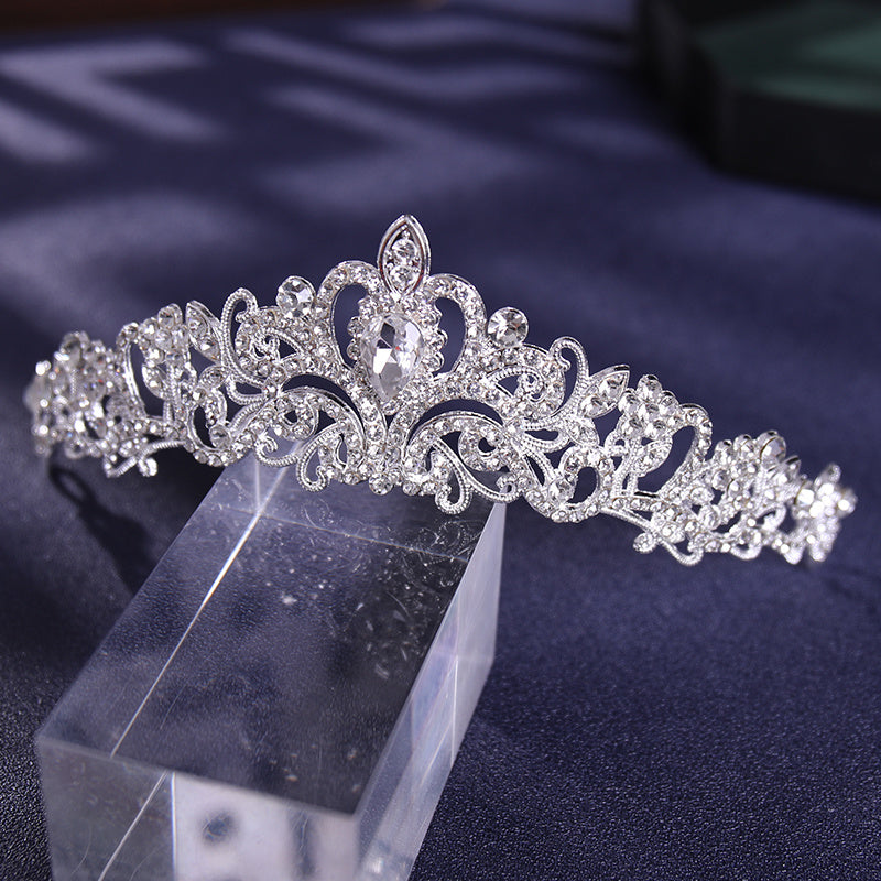 Baroque Crown And Tiara Golden Crystal Bride Wedding Queen Crowns Decorative Princess Tiaras Rhinestone Hair Accessories For Women And Girls