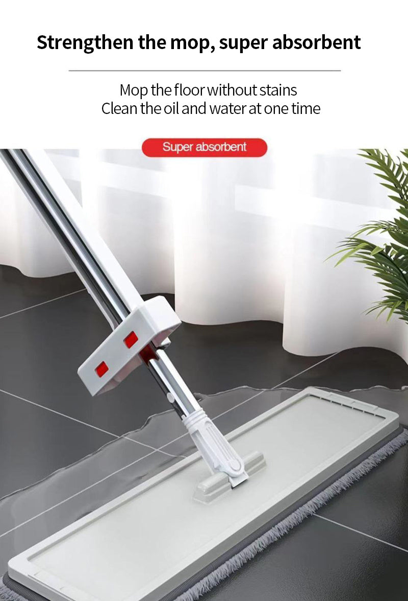 59inch Hands-Free Flat Mop Set - Effortless Cleaning for Lazy Days - 3 Microfiber Pads, Super Absorbent, Dry & Wet Dual-Use - Hassle-Free Maintenance