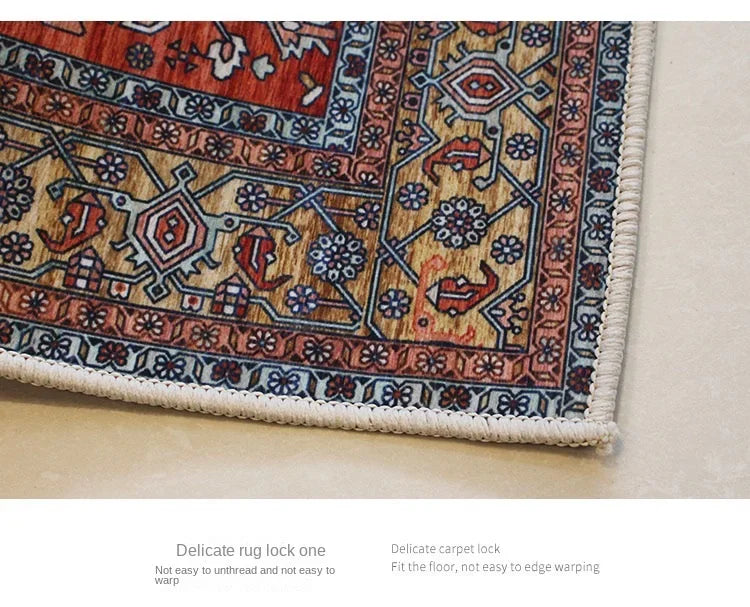 Vikama Crystal round boho living room carpet ethnic style full cover bedroom study floor mat home rocking chair non-slip carpet