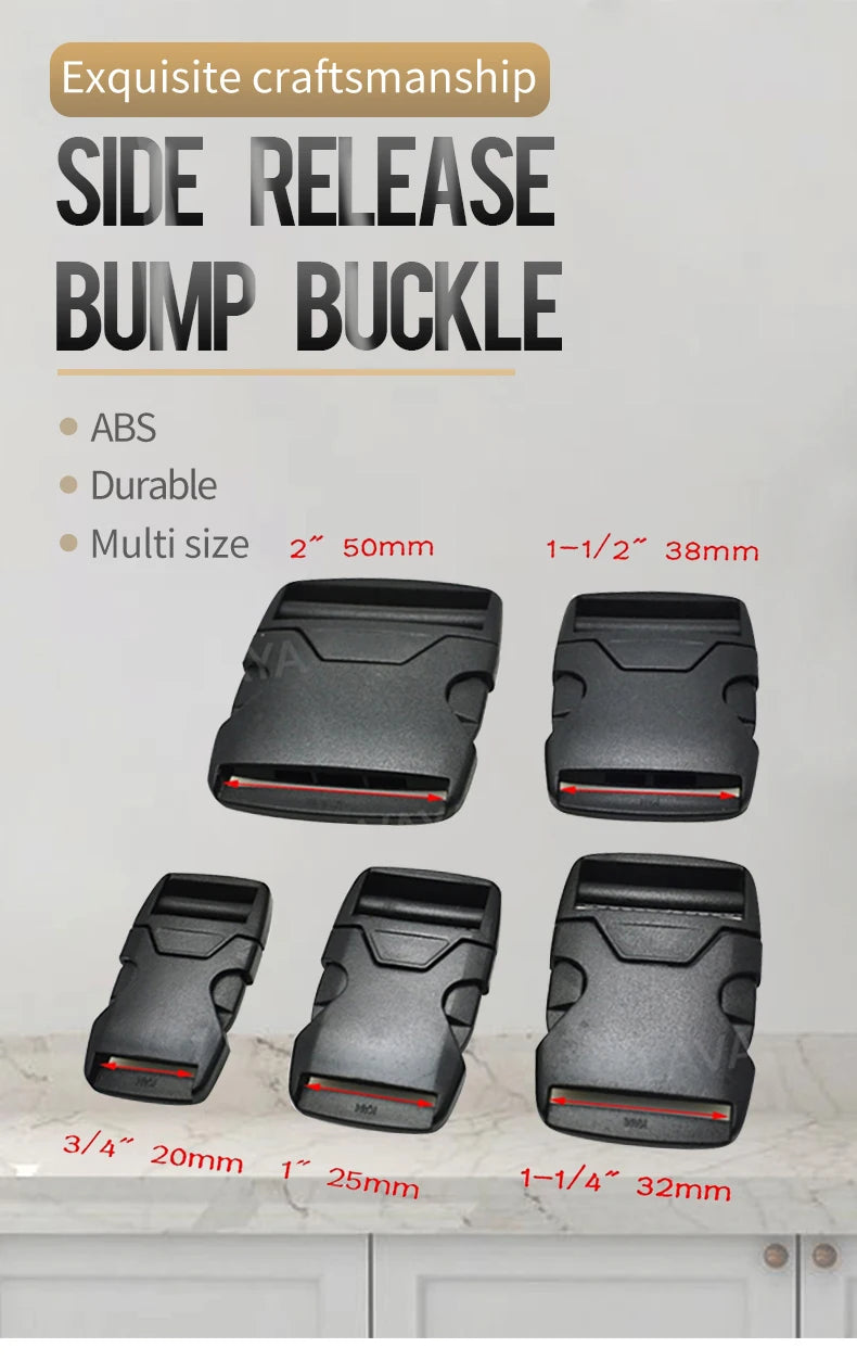 1pcs 20mm 25mm 32mm 38mm 50mm Webbing Plastic Side Release Bump Buckle for Backpack Straps Luggage