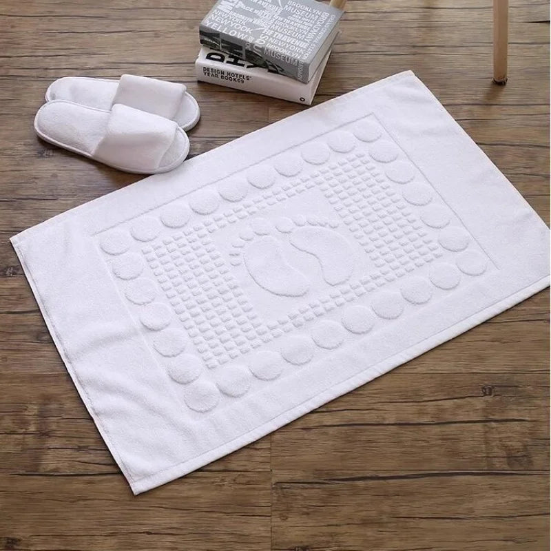 Thicken White Floor Towel For Hotel Home,Foot Bathroom Mat,High Quality 100%Cotton Non-slip Water Uptake Bathtub Towels 50*80cm