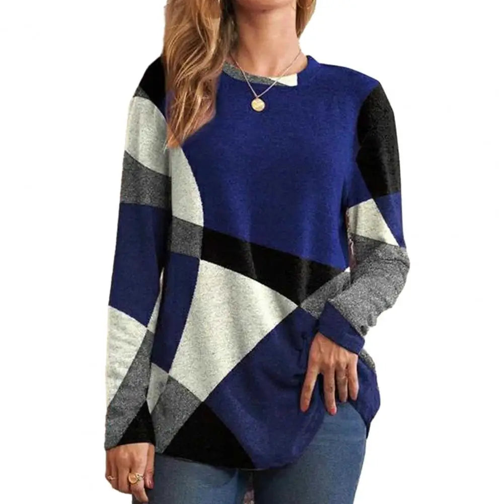 Women‘s Long Sleeve Pocket Tunic Autumn Tops Blouse Shirt Gradient Loose Winter Jumper Pullover Loose Clothes Clothing 2023