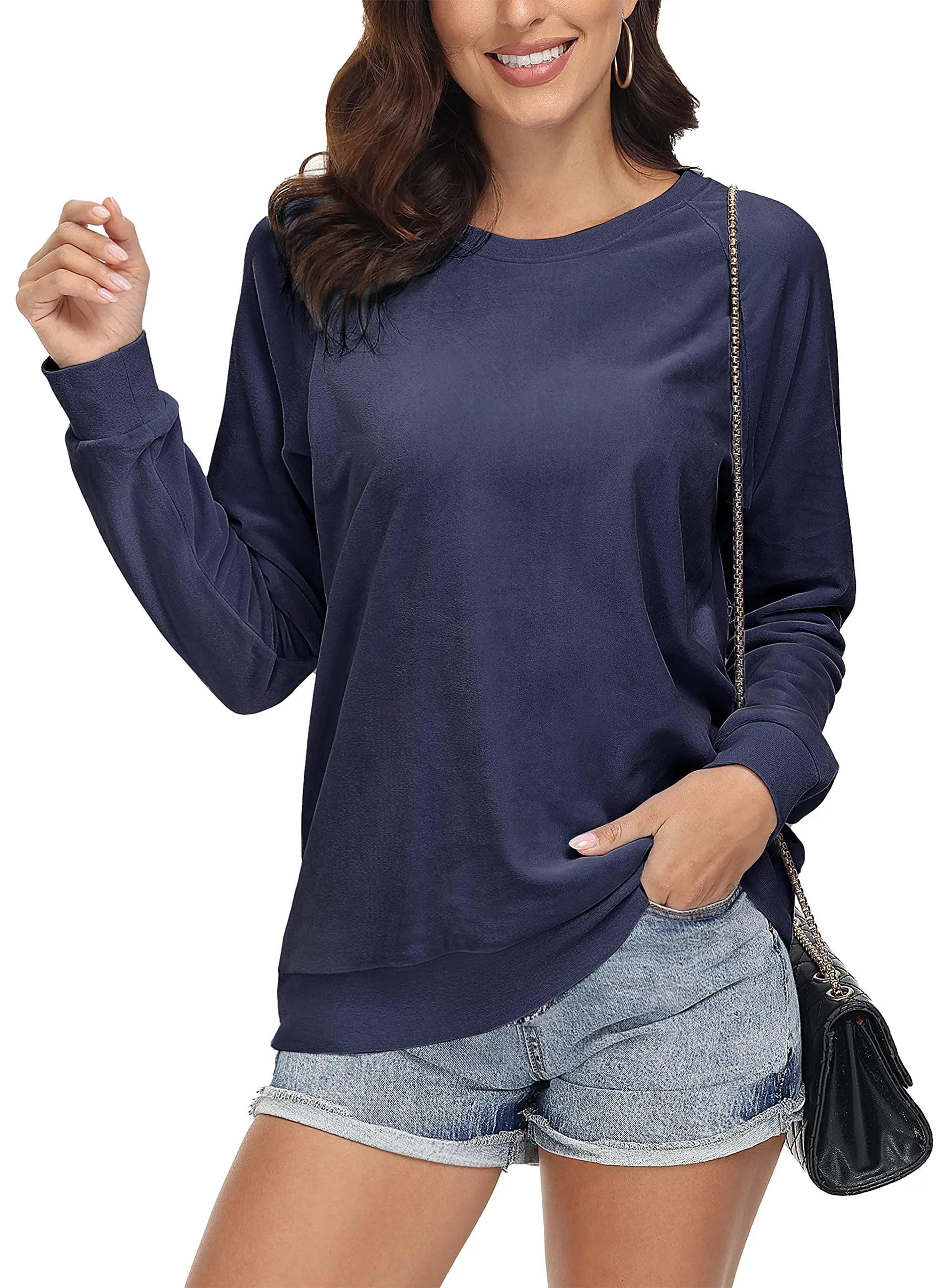 TACVASEN Spring Fashion Crew Neck Pullover Womens Casual Soft Fuzzy Sweatshirts Home Warm Hoodies Sweet Streetwear Sports Tops