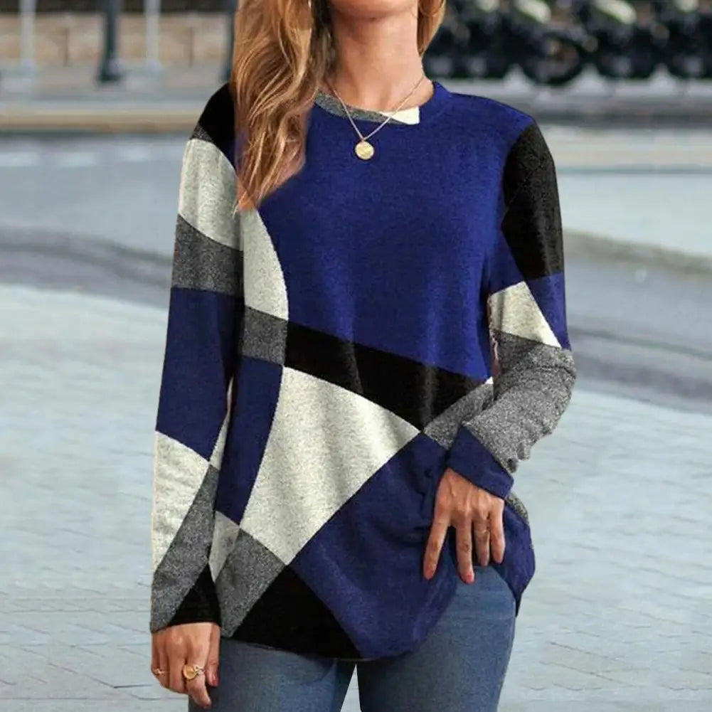 Women‘s Long Sleeve Pocket Tunic Autumn Tops Blouse Shirt Gradient Loose Winter Jumper Pullover Loose Clothes Clothing 2023