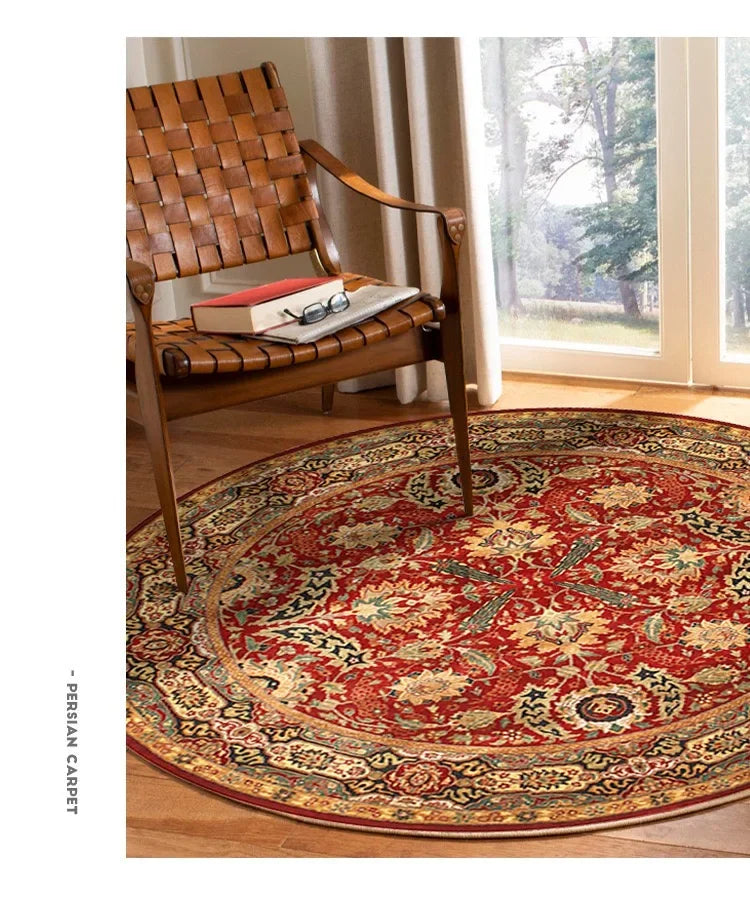 Vikama Crystal round boho living room carpet ethnic style full cover bedroom study floor mat home rocking chair non-slip carpet