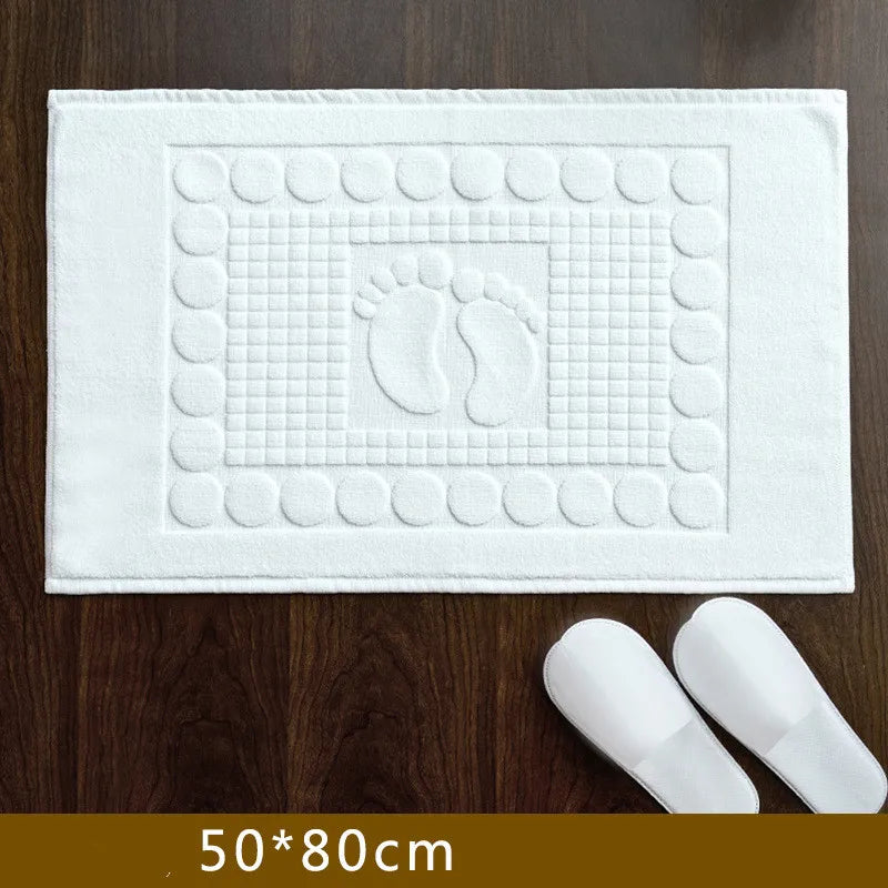 Thicken White Floor Towel For Hotel Home,Foot Bathroom Mat,High Quality 100%Cotton Non-slip Water Uptake Bathtub Towels 50*80cm