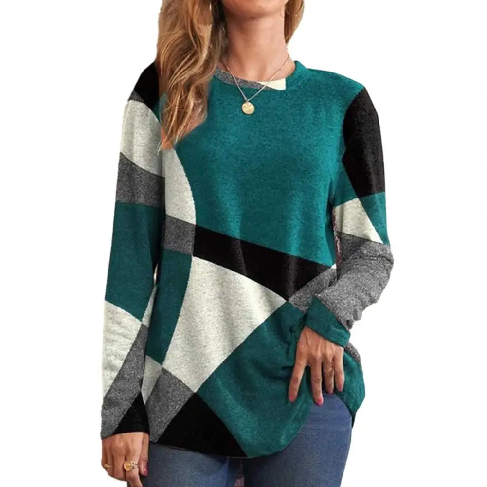 Women‘s Long Sleeve Pocket Tunic Autumn Tops Blouse Shirt Gradient Loose Winter Jumper Pullover Loose Clothes Clothing 2023