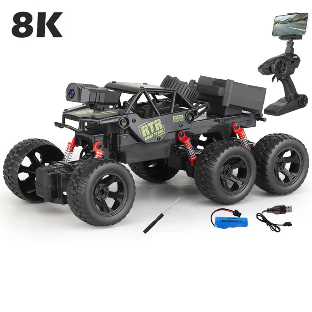 1: 18 Six Wheel Drive RC CAR Cross-country Climbing Spray Racing Car Remote Control Electric Car Fall Resistant Boy Toy Gift