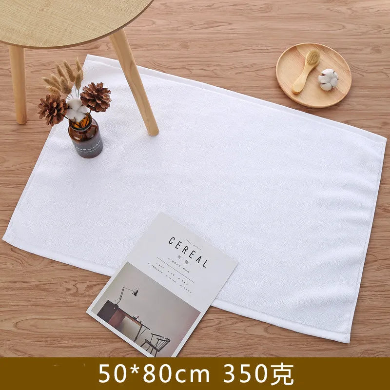 Thicken White Floor Towel For Hotel Home,Foot Bathroom Mat,High Quality 100%Cotton Non-slip Water Uptake Bathtub Towels 50*80cm