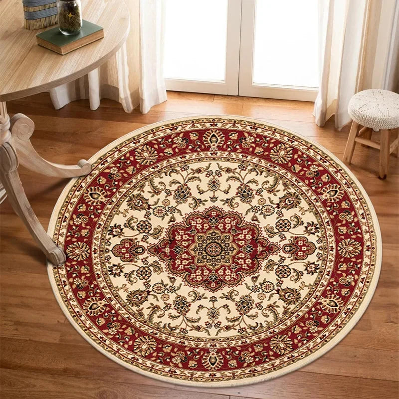Vikama Crystal round boho living room carpet ethnic style full cover bedroom study floor mat home rocking chair non-slip carpet