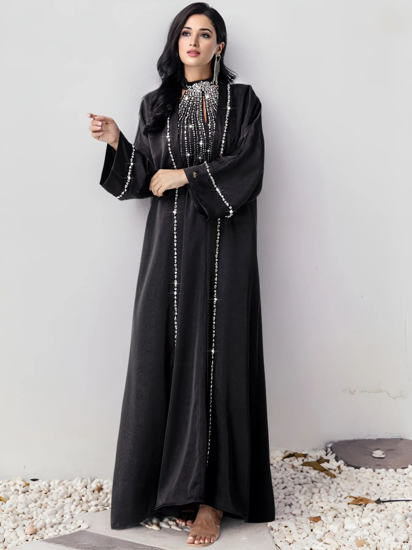 Eid Dress for Women Abaya 2 Piece Set Diamond Party Long Dresses Muslim Caftan Robe Jalabiya Ramadan Dubai Kaftan Vestido Largos