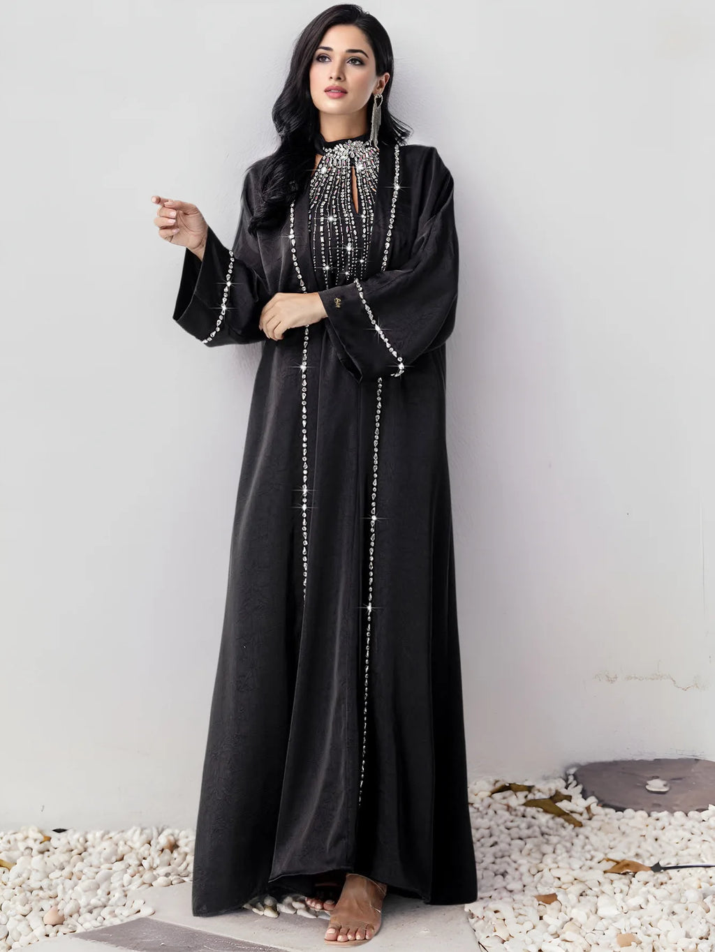 Eid Dress for Women Abaya 2 Piece Set Diamond Party Long Dresses Muslim Caftan Robe Jalabiya Ramadan Dubai Kaftan Vestido Largos