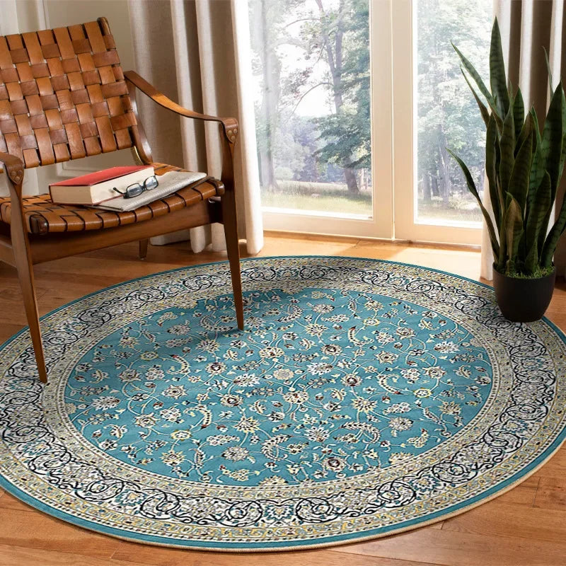 Vikama Crystal round boho living room carpet ethnic style full cover bedroom study floor mat home rocking chair non-slip carpet