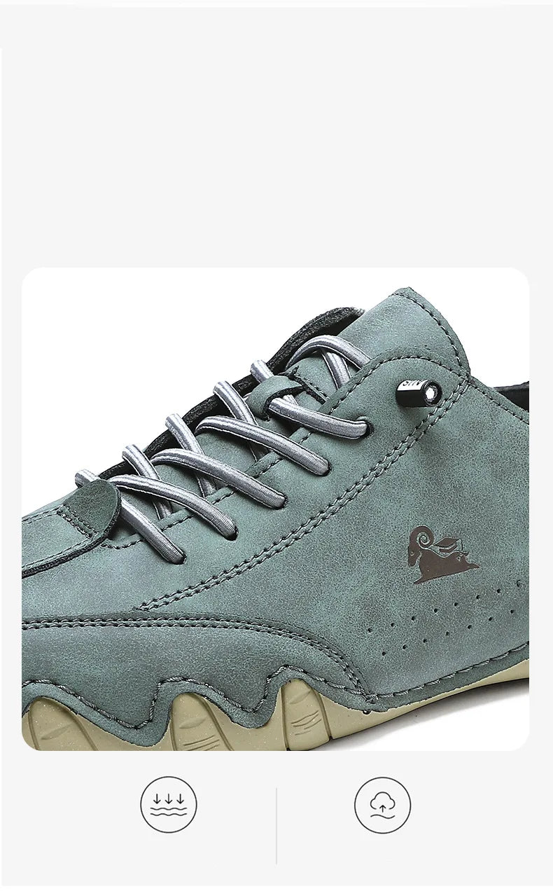 Men Casual Outdoor Fashion Sneakers Soft Leather Sneakers High Top Luxury Men Classic Walking Shoes Winter Motocross Boots 35-50