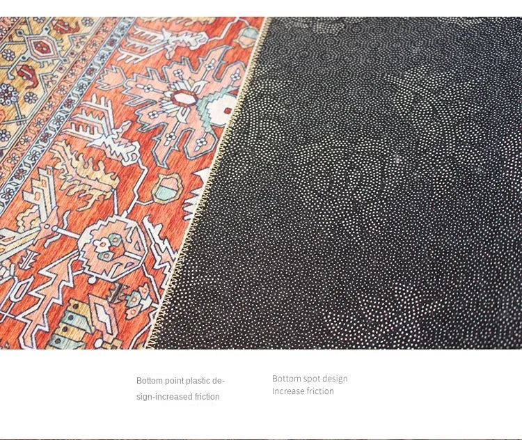 Vikama Crystal round boho living room carpet ethnic style full cover bedroom study floor mat home rocking chair non-slip carpet