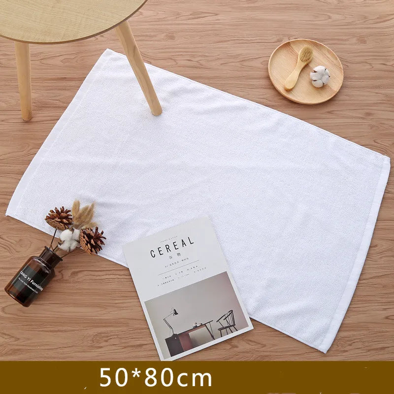 Thicken White Floor Towel For Hotel Home,Foot Bathroom Mat,High Quality 100%Cotton Non-slip Water Uptake Bathtub Towels 50*80cm