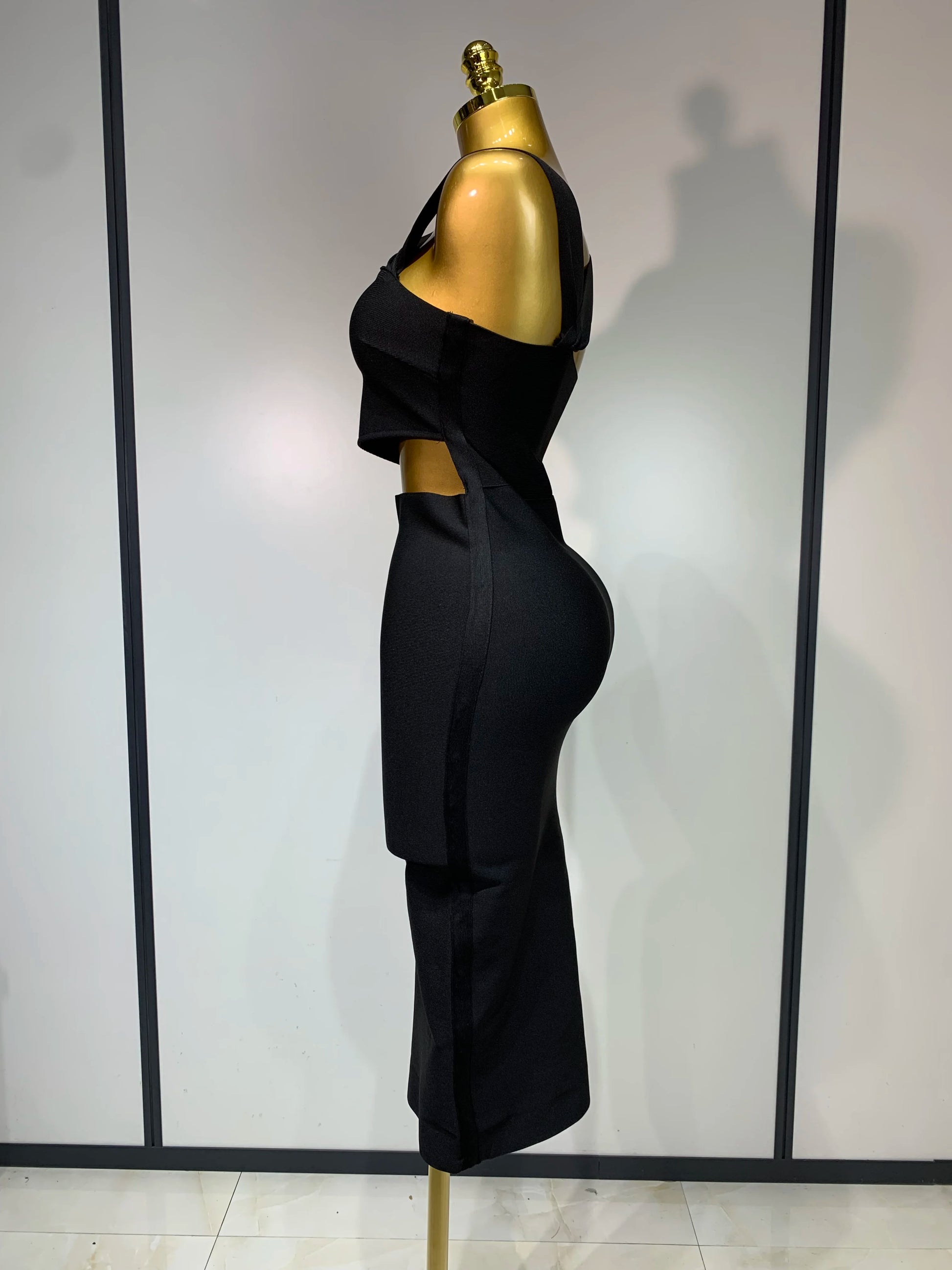 Bandage Dresses for Women 2025 Black Bodycon Dress Evening Party Celebirty Elegant Sexy Cut Out Midi Birthday Club Dresses