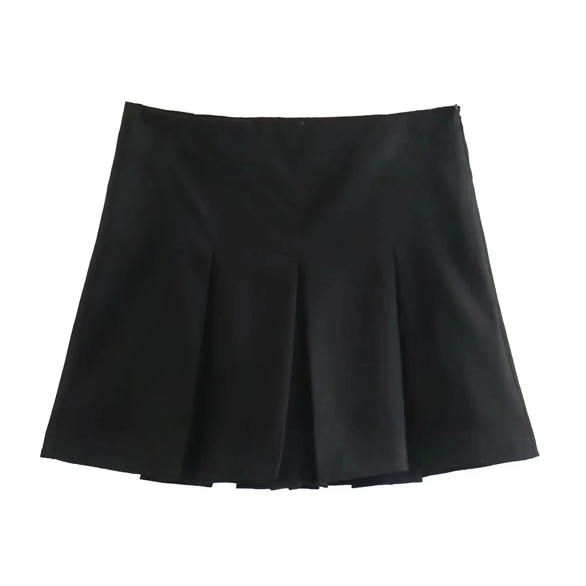 TRAFZA 2025 Spring Summer Women Casual Tierred Mini Skirts Fashion Vintage Solid High Wasit Ruffles Pleated Sexy Shorts Skirts