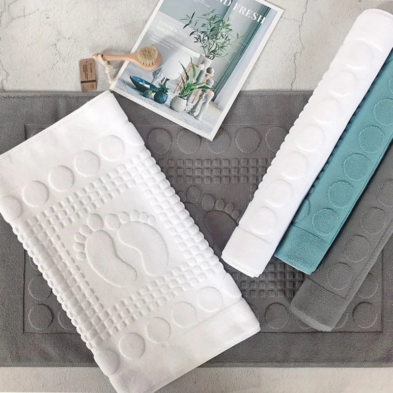 Thicken White Floor Towel For Hotel Home,Foot Bathroom Mat,High Quality 100%Cotton Non-slip Water Uptake Bathtub Towels 50*80cm