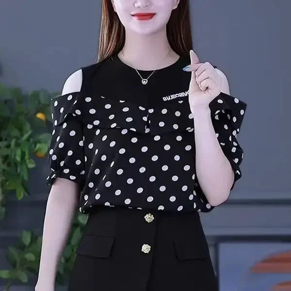 Black Striped Women's Shirts and Blouses Top for Woman Clothing Tall Modern Long Y2k Tunic 2024 Luxury Designer Elegant Chic M
