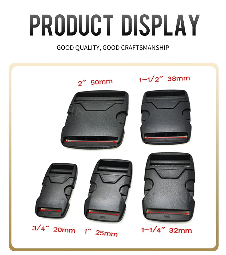 1pcs 20mm 25mm 32mm 38mm 50mm Webbing Plastic Side Release Bump Buckle for Backpack Straps Luggage