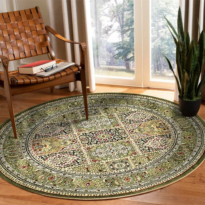 Vikama Crystal round boho living room carpet ethnic style full cover bedroom study floor mat home rocking chair non-slip carpet