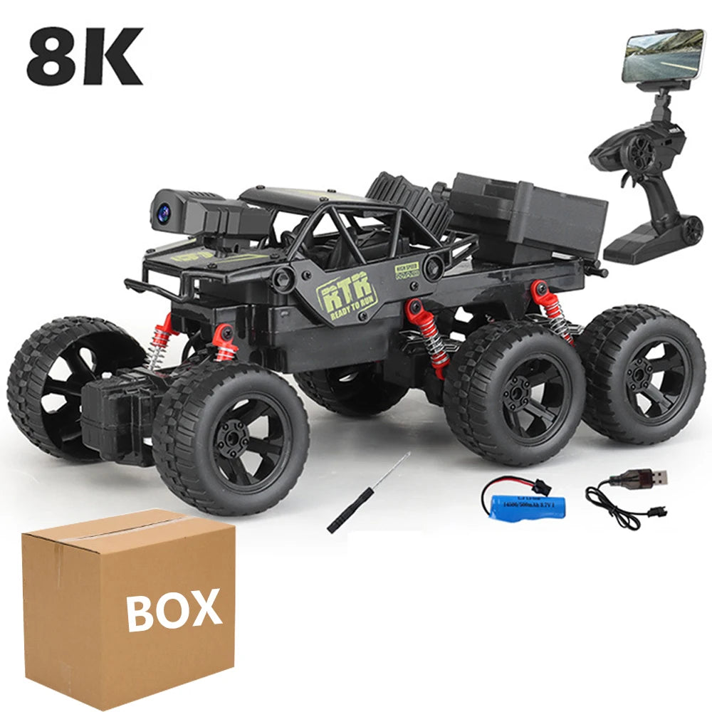 1: 18 Six Wheel Drive RC CAR Cross-country Climbing Spray Racing Car Remote Control Electric Car Fall Resistant Boy Toy Gift