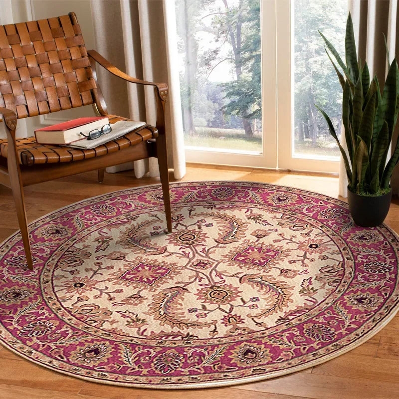 Vikama Crystal round boho living room carpet ethnic style full cover bedroom study floor mat home rocking chair non-slip carpet