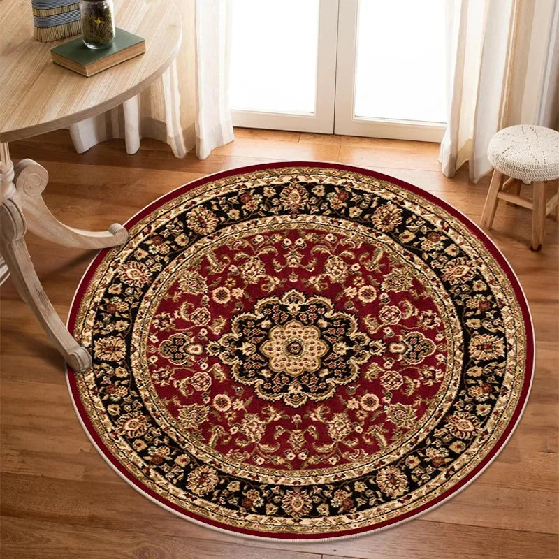 Vikama Crystal round boho living room carpet ethnic style full cover bedroom study floor mat home rocking chair non-slip carpet