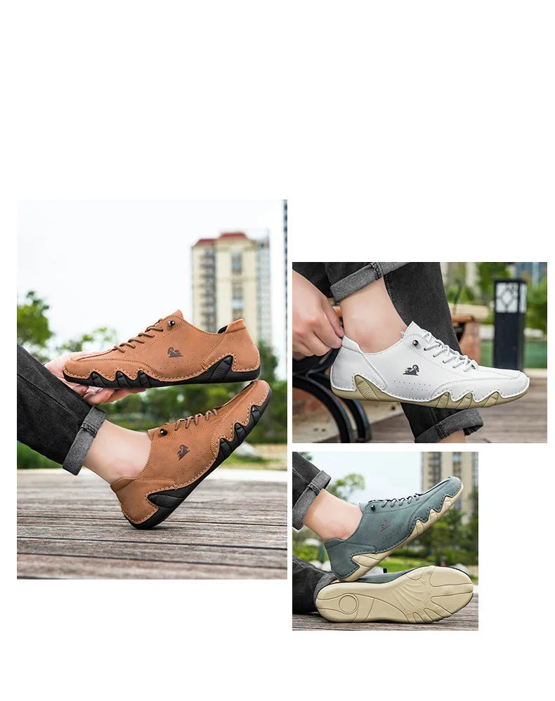 Men Casual Outdoor Fashion Sneakers Soft Leather Sneakers High Top Luxury Men Classic Walking Shoes Winter Motocross Boots 35-50