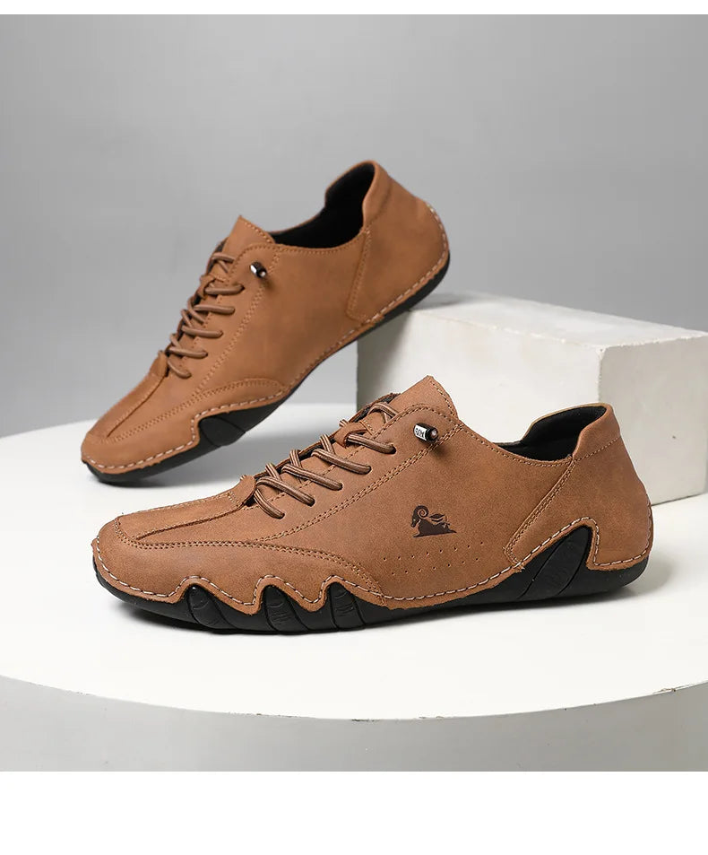 Men Casual Outdoor Fashion Sneakers Soft Leather Sneakers High Top Luxury Men Classic Walking Shoes Winter Motocross Boots 35-50