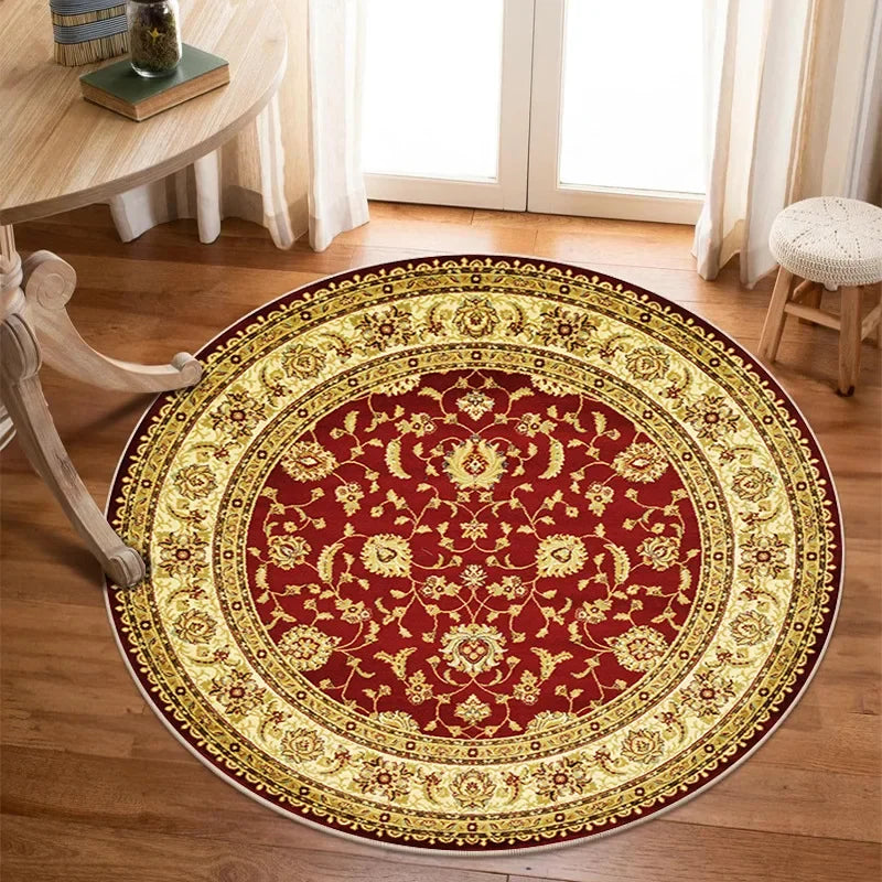 Vikama Crystal round boho living room carpet ethnic style full cover bedroom study floor mat home rocking chair non-slip carpet