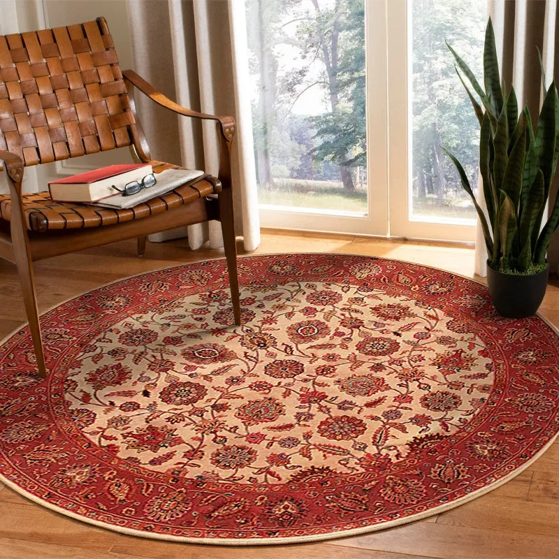 Vikama Crystal round boho living room carpet ethnic style full cover bedroom study floor mat home rocking chair non-slip carpet
