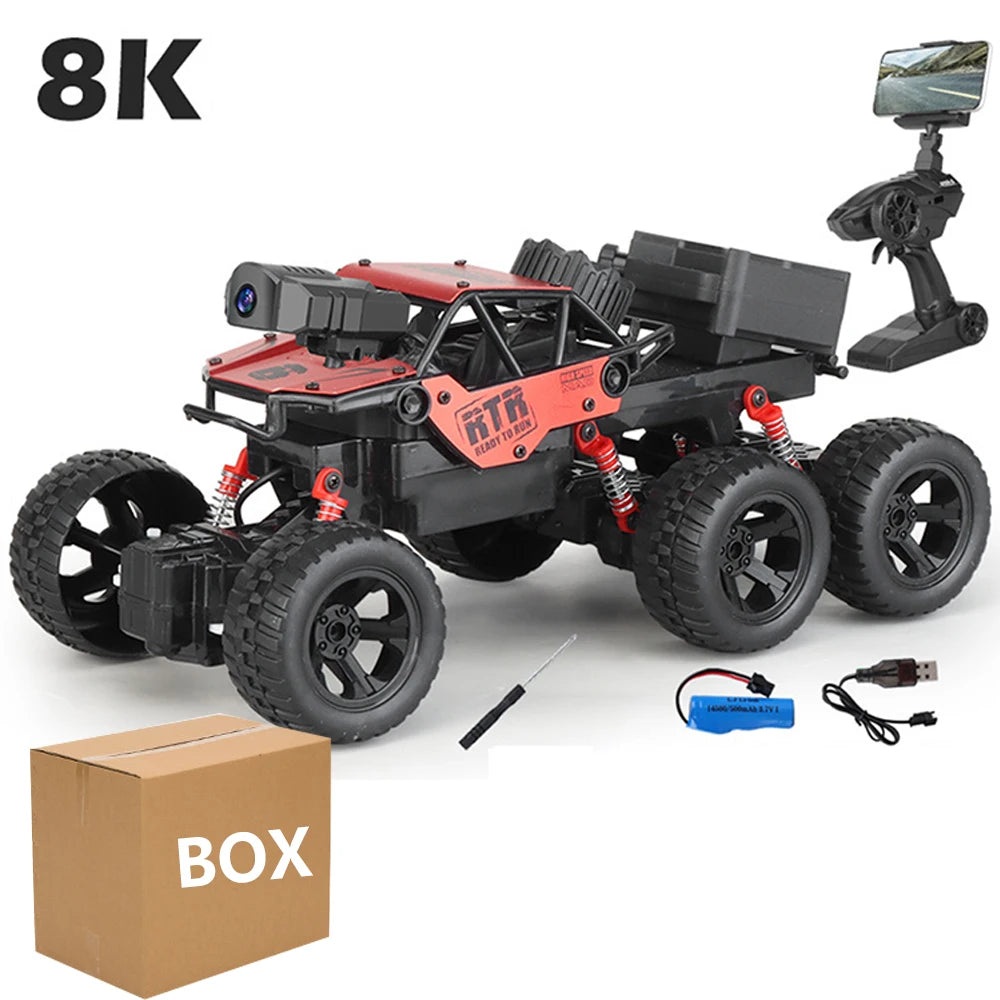 1: 18 Six Wheel Drive RC CAR Cross-country Climbing Spray Racing Car Remote Control Electric Car Fall Resistant Boy Toy Gift