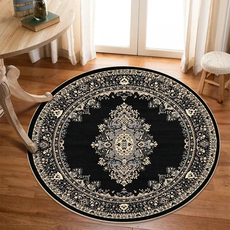 Vikama Crystal round boho living room carpet ethnic style full cover bedroom study floor mat home rocking chair non-slip carpet