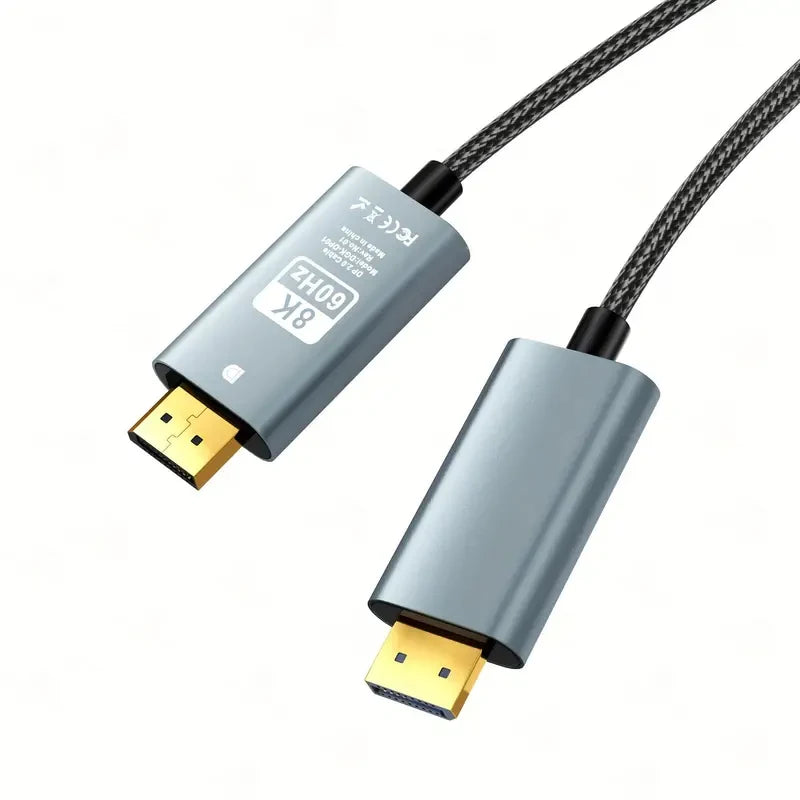 8K DisplayPort Cable HBR3 Support 32.4Gbps, HDCP 2.2, HDR10 FreeSync G-Sync for Gaming Monitor 4070 4080 Graphics PC