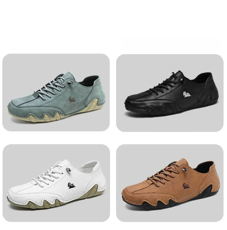 Men Casual Outdoor Fashion Sneakers Soft Leather Sneakers High Top Luxury Men Classic Walking Shoes Winter Motocross Boots 35-50