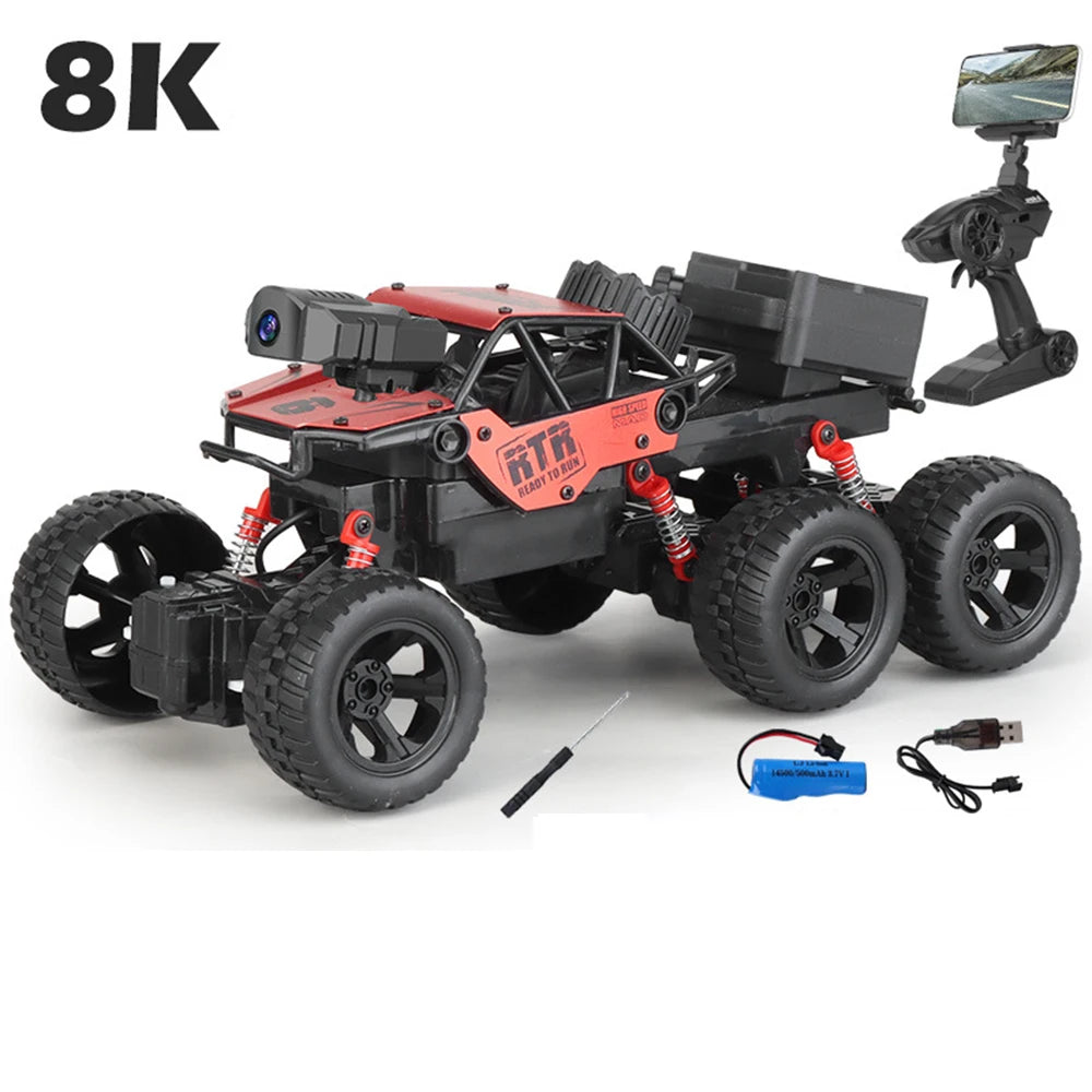 1: 18 Six Wheel Drive RC CAR Cross-country Climbing Spray Racing Car Remote Control Electric Car Fall Resistant Boy Toy Gift