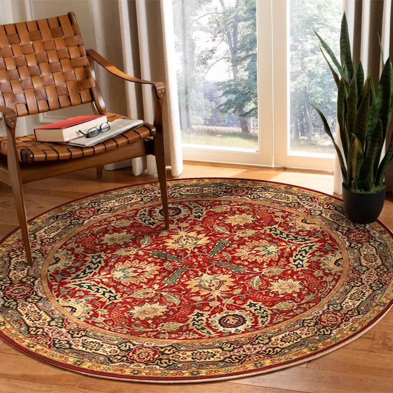 Vikama Crystal round boho living room carpet ethnic style full cover bedroom study floor mat home rocking chair non-slip carpet