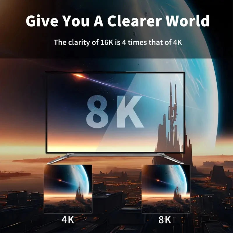 8K DisplayPort Cable HBR3 Support 32.4Gbps, HDCP 2.2, HDR10 FreeSync G-Sync for Gaming Monitor 4070 4080 Graphics PC